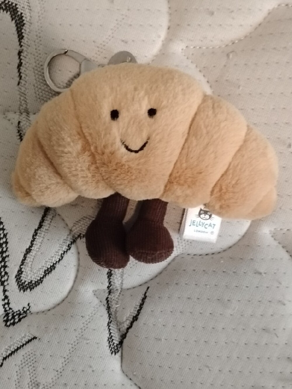 Jellycat Beige Croissant Plush Keychain with Brown Legs - Picture 2 of 4